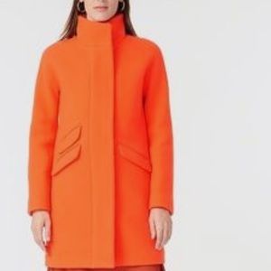 Jcrew stadium wool cocoon coat in hunter orange